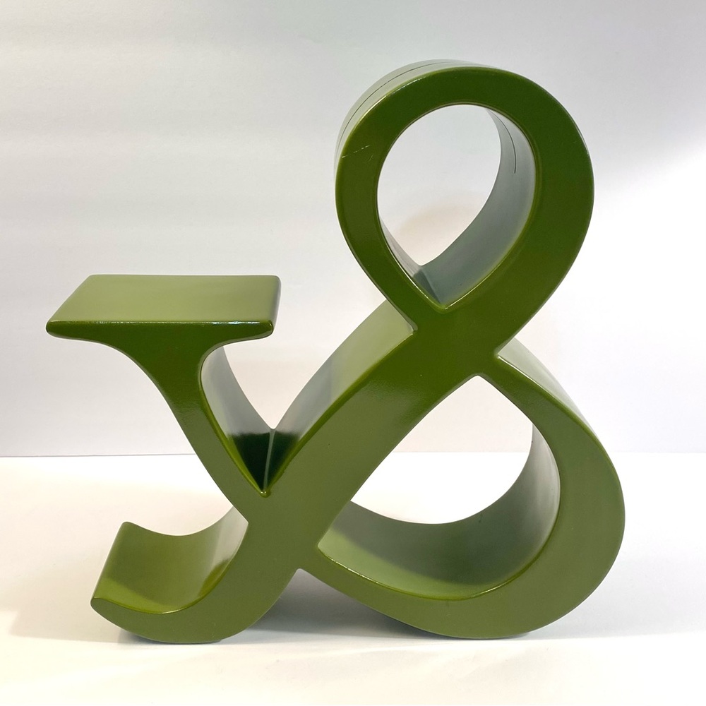 Pottery Barn Large Green Ampersand & Symbol Art Statue Shelf Decor Gallery Wall - Picture 12 of 14